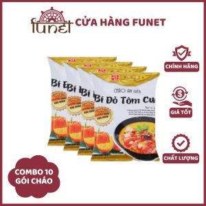 Cháo Bí Đỏ Tôm Cua Ăn Liền Bích Chi - Combo 10 Gói x 50g