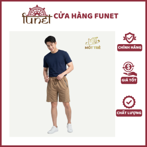 Quần short nam Mốt Trẻ màu nâu chất thun cotton chéo 4C co giãn 4 chiều lưng thun dây rút túi hai bên có khóa kéo zip form suông thoải mái"
